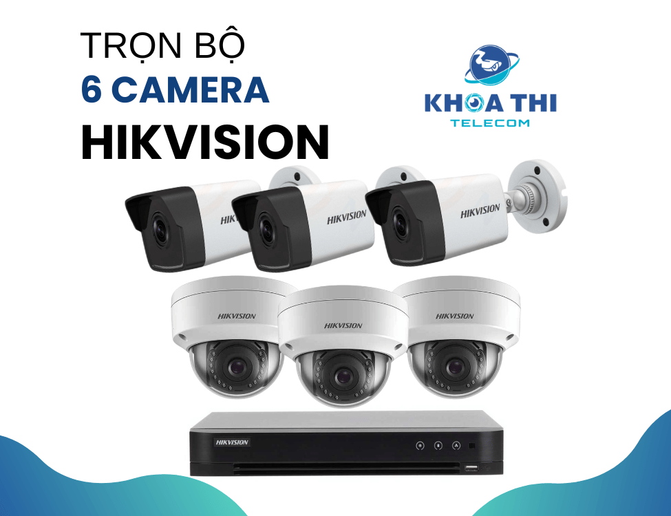 trọn bộ 6 camera hikvision
